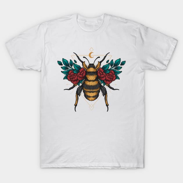 Geomtrical wasp flowers T-Shirt by vhiente